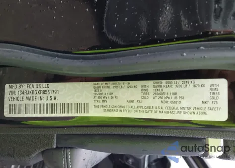 2024 Jeep Grand Cherokee L Limited 4X4 из США, поврежденный, VIN 1C4RJKBGXR8581791